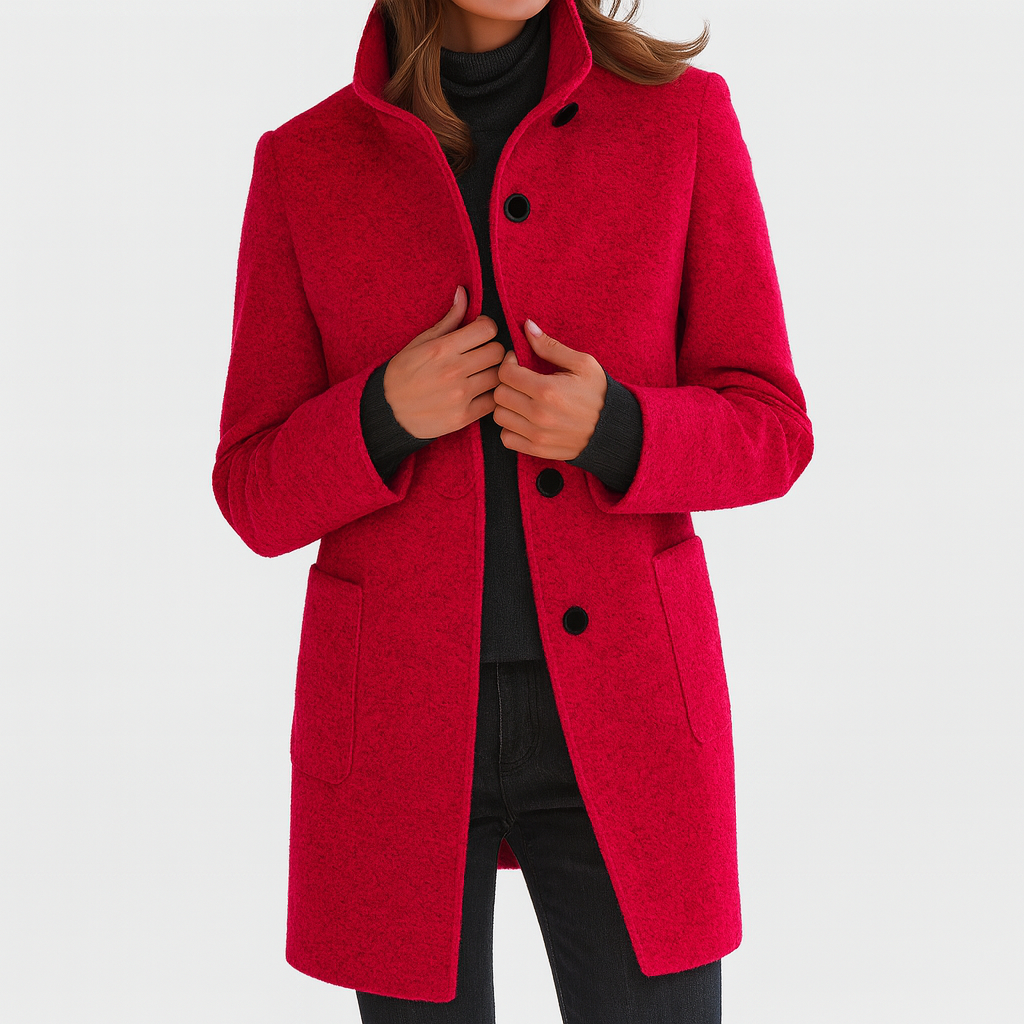 LIDIA | High-collar wool-blend jacket