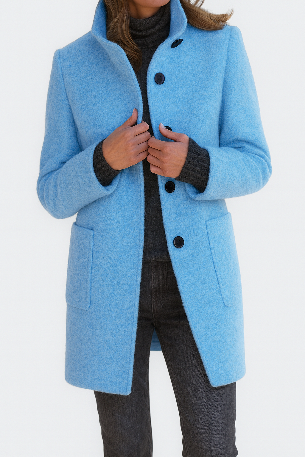 LIDIA | High-collar wool-blend jacket