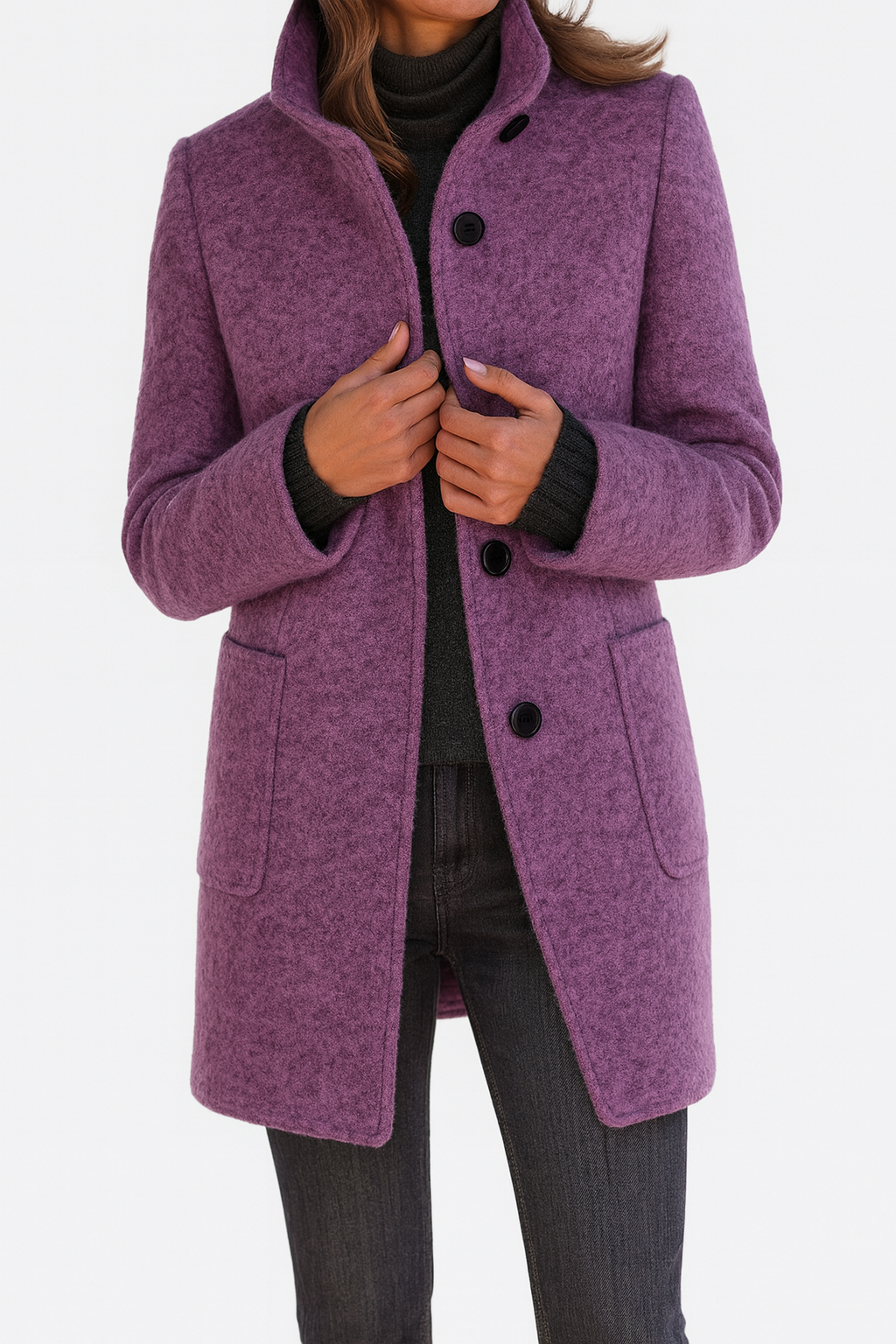 LIDIA | High-collar wool-blend jacket