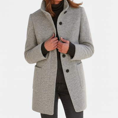 LIDIA | High-collar wool-blend jacket